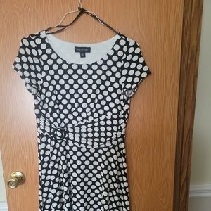 Perceptions size petite medium black polka dot dress